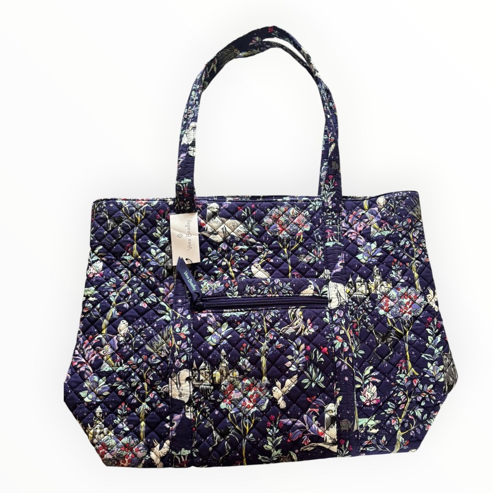 Vera Bradley Harry Potter Forbidden Forest Vera Tote Bag Quilted Navy Blue NWT